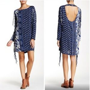 COPY - Sea Gypsies Roxana Dress Fringe Open Back Multicolor Size: Small